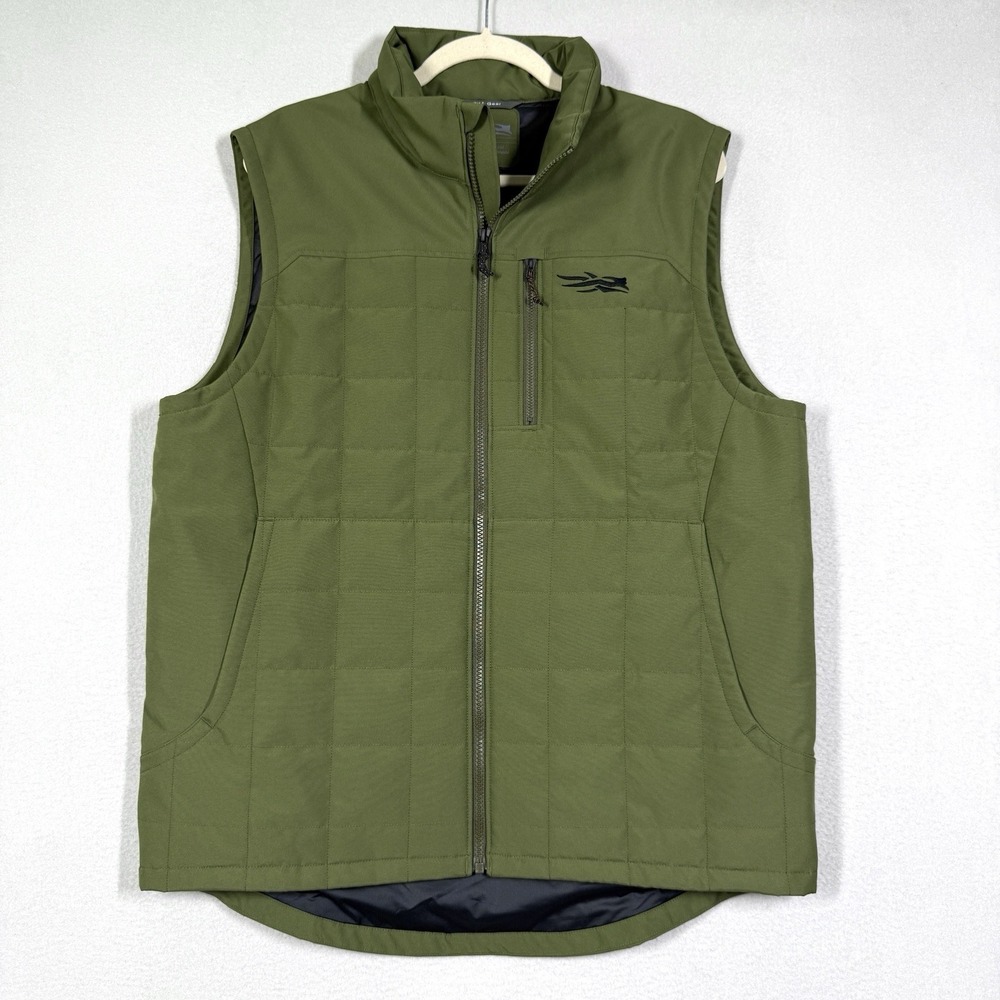 Sitka Gear Grindstone Work Vest Men Large Gore Tex Windstopper Green Jacket NWOT